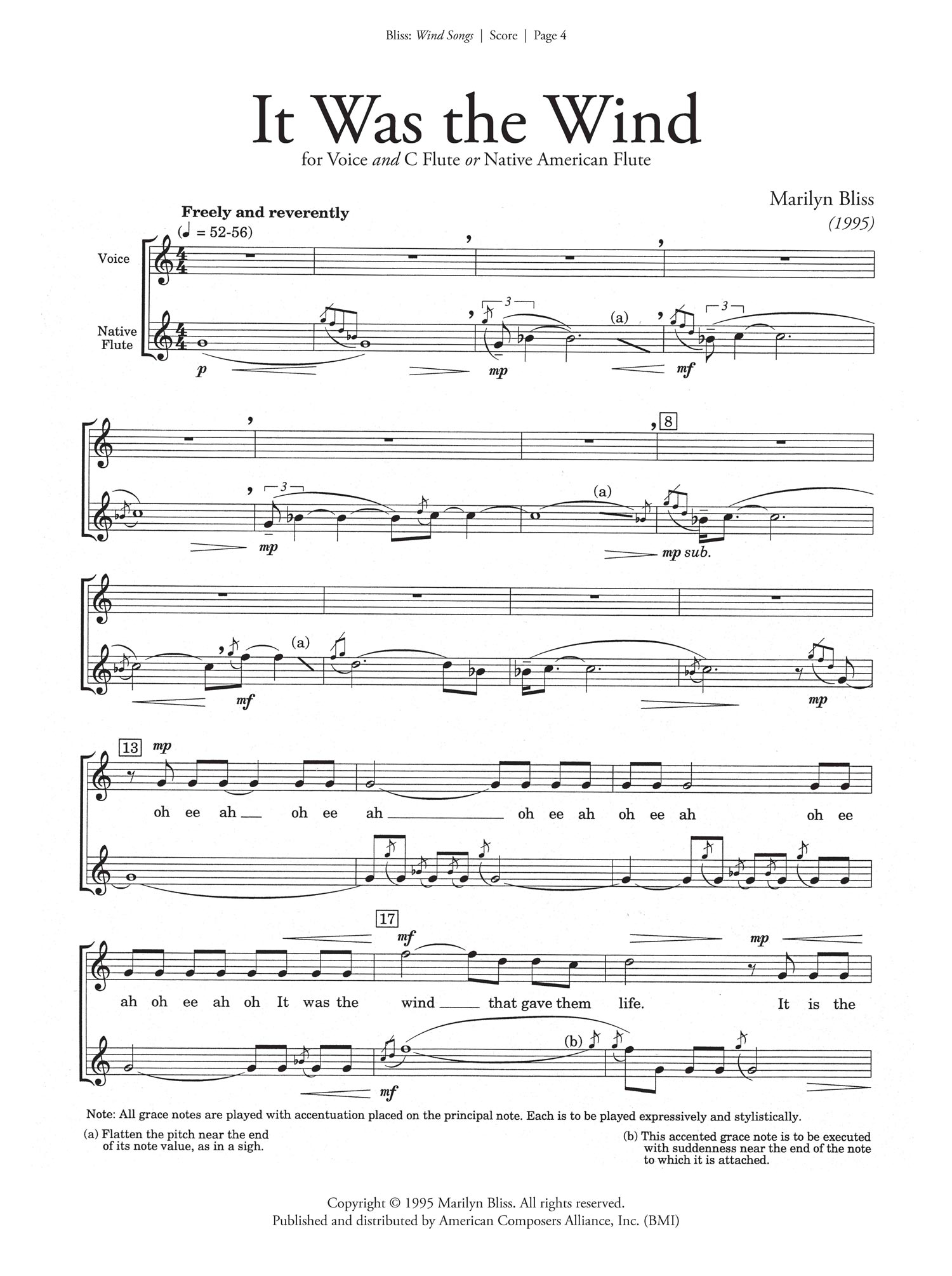 Wind Songs - sheet music excerpt